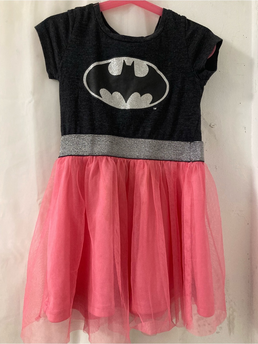 DC Comics Batgir/Batman Black Pink Tulle Tutu Dress Girls 4-5